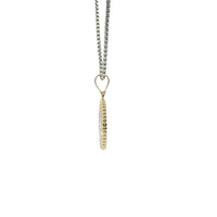 14KT Gold Charm Jumbo Two Tone Cupid Coin with Plain Bell