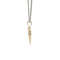 14KT Gold Charm Jumbo Tri Tone Flat "15 Anos" Heart with White CZ Stone Right Side Flower and Plain Bell
