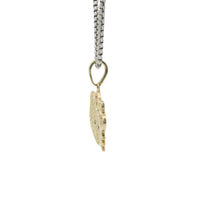 14KT Gold Charm Jumbo White CZ Stones Hello Kitty Head with Dark Pink CZ Stones Bow, Plain Whiskers, and Plain Bell