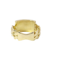 14KT Gold Unisex Ring Jumbo Plain Name Plate No Border Cuban Link Band
