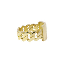 14KT Gold Unisex Ring Jumbo Plain Name Plate No Border Cuban Link Band