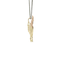 14KT Gold Charm Jumbo Two Tone Diamond Cut Rooster with Plain Bell