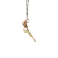 14KT Gold Charm Jumbo Tri Tone Tulip with Plain Bell