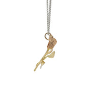 14KT Gold Charm Jumbo Tri Tone Tulip with Plain Bell