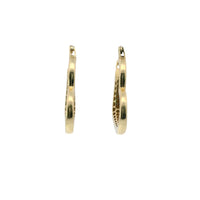 14KT Gold Earrings Plain Heart Hoops 2.5 Inch Hollow Tube 3mm