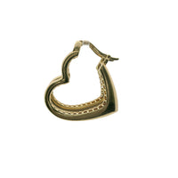 14KT Gold Earrings Plain Heart Hoops 2.5 Inch Hollow Tube 3mm