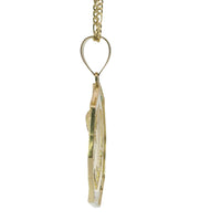 14KT Gold Charm Large Eagle with Red CZ Eye with Red, White, and Green CZ Stones Octagon Frame and Plain Bell
