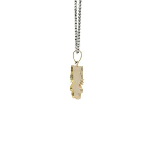 14KT Gold Charm Large Full Body Diamond Cut Hello Kitty with Plain Bell