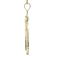 14KT Gold Charm Extra Large Diamond Cut Halo Left Facing St Jude with Plain Bell