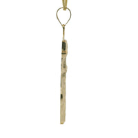 14KT Gold Charm Extra Large Diamond Cut Halo Left Facing St Jude with Plain Bell