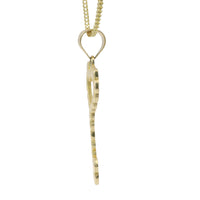 14KT Gold Charm Large Heart Skeleton Key with Plain Bell