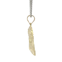 14KT Gold Charm Large Right Facing Jesus Head with Thorn Crown and Plain Bell
