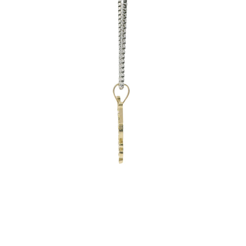 14KT Gold Charm Large Diamond Cut Kuromi with Plain Bell
