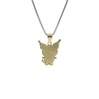 14KT Gold Charm Large Diamond Cut Kuromi with Plain Bell