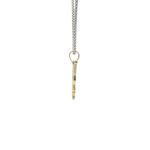 14KT Gold Charm Large Diamond Cut Kuromi with Plain Bell
