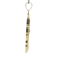 14KT Gold Charm Large St Jude with Red, Green, and White Round CZ Stones Robe with White CZ Stones Halo and Plain Bell