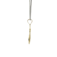 14KT Gold Charm Large Diamond Cut Open Center "Pin Up" Heart Betty Boop with Plain Bell