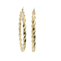 14KT Gold Earrings Hoops Twisted 2.5 Inch Hollow Tube 3mm