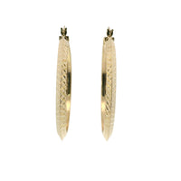 14KT Gold Earrings File Cut Hoops 1.5 Inch Hollow Tube 3mm