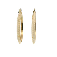 14KT Gold Earrings File Cut Hoops 1.5 Inch Hollow Tube 3mm