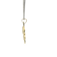 14KT Gold Charm Large Puff Full Body Diamond Cut LaBuBu with Plain Bell