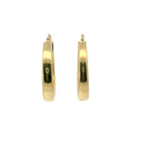14KT Gold Earrings Thick Hoops 1 Inch Hollow Tube 5mm