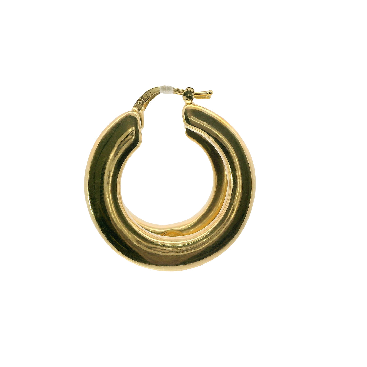 14KT Gold Earrings Thick Hoops 1 Inch Hollow Tube 5mm