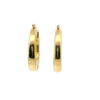 14KT Gold Earrings Thick Hoops 1 Inch Hollow Tube 5mm