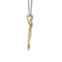 14KT Gold Charm Large 3D Scorpion with Flat Back and White CZ Stones Body and Bell