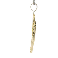 14KT Gold Charm Large St. Jude with White and Green CZ Baguette Stones Robe and Halo with Plain Bell