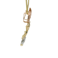 14KT Gold Charm Large Tri Tone Scorpion with Plain Double Bell