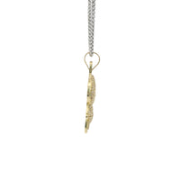 14KT Gold Charm Large 3D Flat Back LaBuBu White CZ Stones Body and Plain Bell