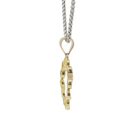 14KT Gold Charm Large White CZ Stones and Plain Infinity Wreath with Plain Bell