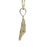 14KT Gold Charm Large Diamond Cut Lion Head with Plain Bell