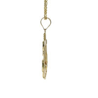 14KT Gold Charm Large Two Tone Eagle Anchor with Plain Bell