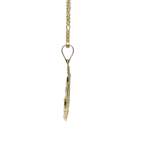 14KT Gold Charm Medium Two Tone Eagle Anchor with Plain Bell