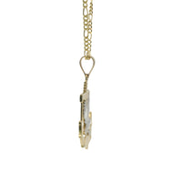 14KT Gold Charm Medium Two Tone Eagle Anchor with Plain Bell