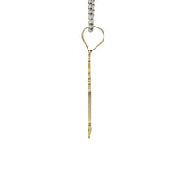 14KT Gold Charm Medium Round St Benedict Medal Crucifix with Plain Bell