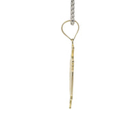 14KT Gold Charm Medium Round St Benedict Medal Crucifix with Plain Bell
