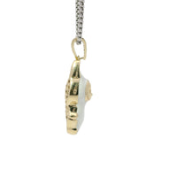 14KT Gold Charm Medium 3D White Enamel LaBuBu Body and White CZ Stones Bell