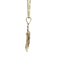 14KT Gold Charm Large Tri Tone Crucifix Anchor with Plain Bell