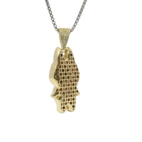 14KT Gold Charm Medium 3D Brown CZ Stones LaBuBu Body, White Enamel Eyes, and White CZ Stones Bell