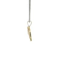14KT Gold Charm Medium Tri Tone Elephant with Pink Eye and Rose Gold Pointed Blanket Plain Bell