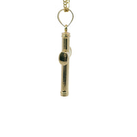 14KT Gold Charm Medium Crossed Center Cross with Plain Bell