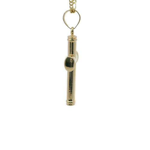 14KT Gold Charm Medium Crossed Center Cross with Plain Bell