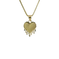 14KT Gold Charm Medium Melting Heart with Plain Bell