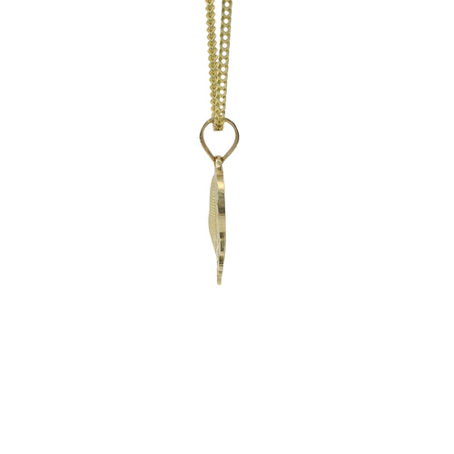 14KT Gold Charm Medium Melting Heart with Plain Bell