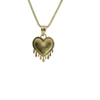 14KT Gold Charm Medium Melting Heart with Plain Bell