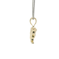 14KT Gold Charm Medium 3D Elephant with Flat Back White CZ Stones Blanket, Eye, and Bell