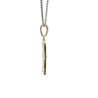 14KT Gold Charm Medium Enamel Lilo with White CZ Stones Bell